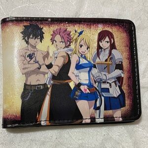 Fairy Tail Anime Multicolor Bi-Fold wallet Natsu,Lucy,Gray,Ezra Preowned